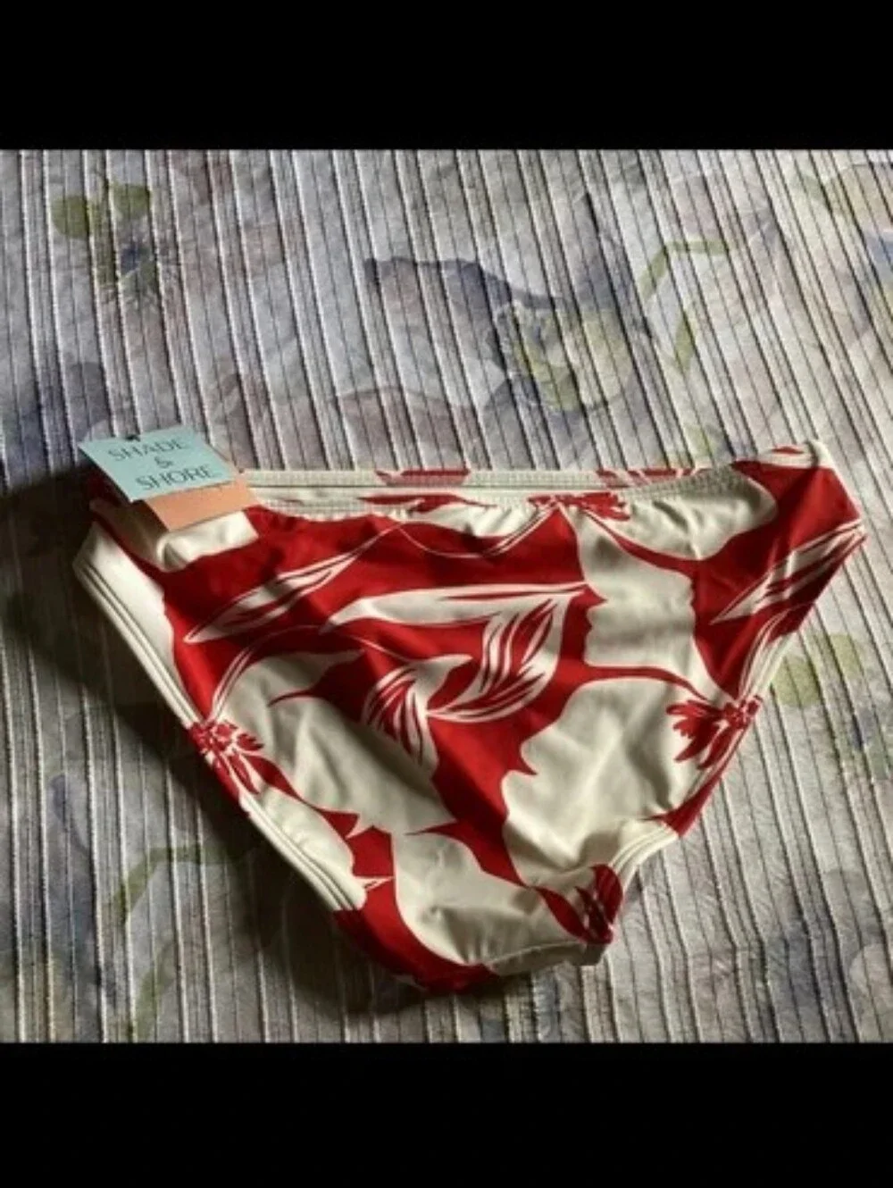 Shade & Shore Red and White Floral Bikini Two-Piece